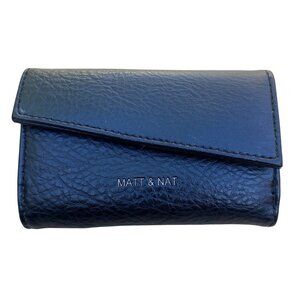 Matt & Nat black vegan leather small folding wallet